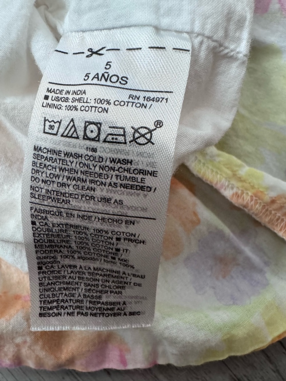Janie and Jack Ruffle Summer Pink Orange Floral Watercolor Print Dress Girls 5 - Picture 6 of 6